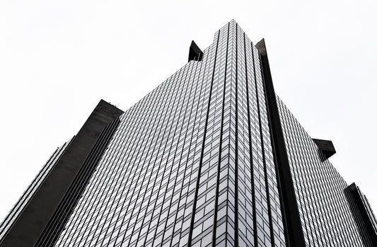 low-angle photography of curtain wall building