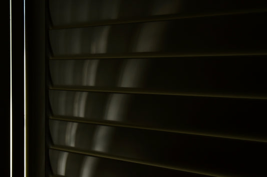 a close-up of a black shelf
