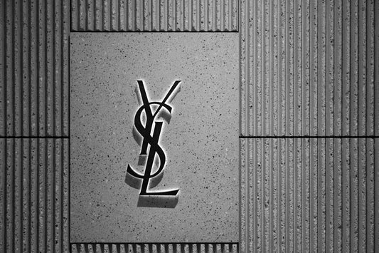 A black and white photo of a saint louis logo