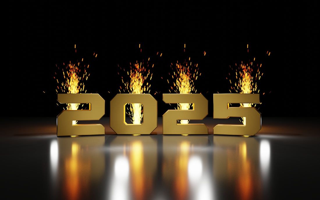 A number of gold numbers with fire coming out of them