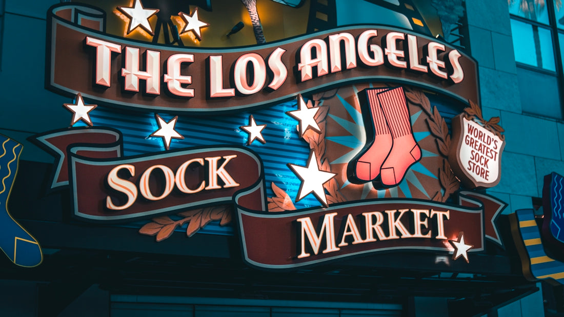 A sign for the los angeles stock market