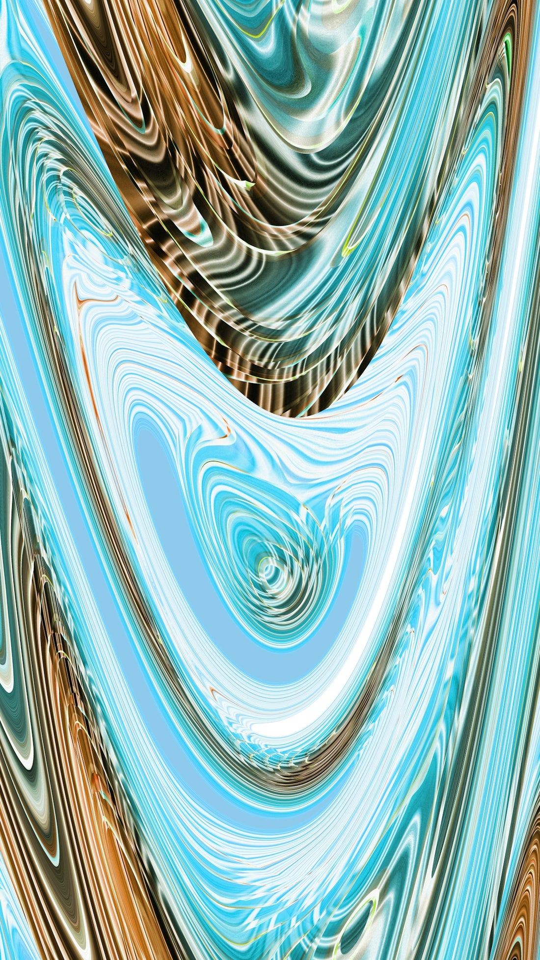 Abstract art with swirling blue and brown colors.
