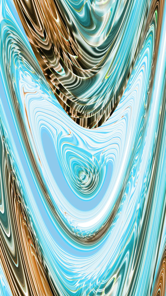Abstract art with swirling blue and brown colors.